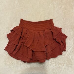 Sincerely Jules Rust Ruffled Mini Skirt Small